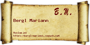 Bergl Mariann névjegykártya