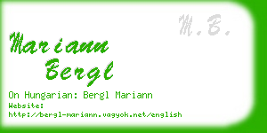 mariann bergl business card